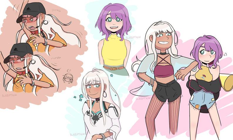 drawing: matsuyama dalia and hidaka saori doodles