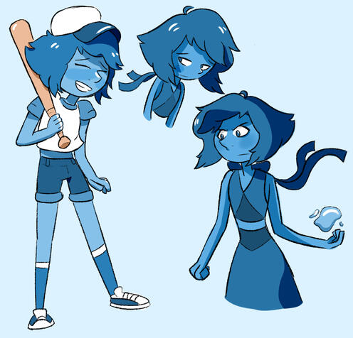 drawing: lapis lazuli in several poses and bob