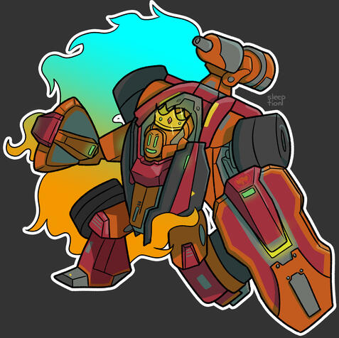 drawing: hellbat from starcraft with a crown and a determined face